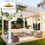 برجولات خشب للحدائق مؤسسة مظلات وسواتر النهضة الحديثة